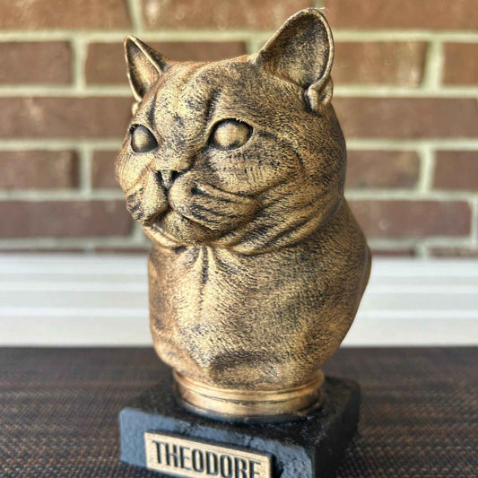 British Shorthair Bust  - Hand-Painted, Customizable, 3D Printed
