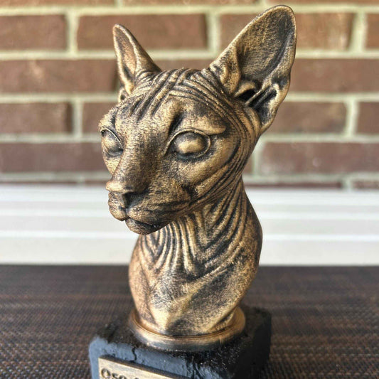 Sphynx Bust  - Hand-Painted, Customizable, 3D Printed