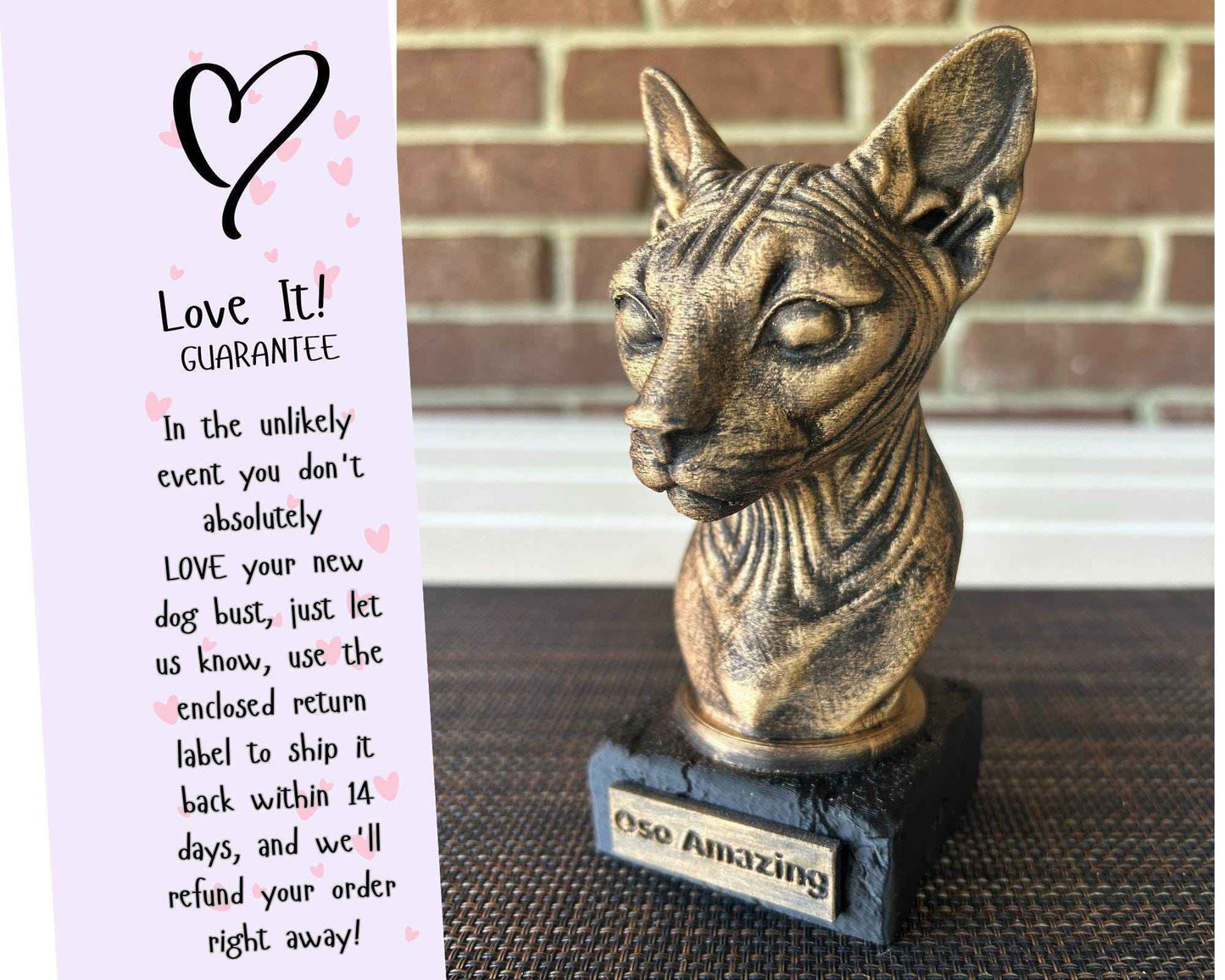 Sphynx Bust  - Hand-Painted, Customizable, 3D Printed