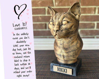 Russian Blue Bust  - Hand-Painted, Customizable, 3D Printed