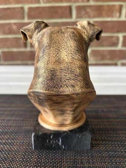 Staffordshire Bull Terrier Bust  - Hand-Painted, Customizable, 3D Printed