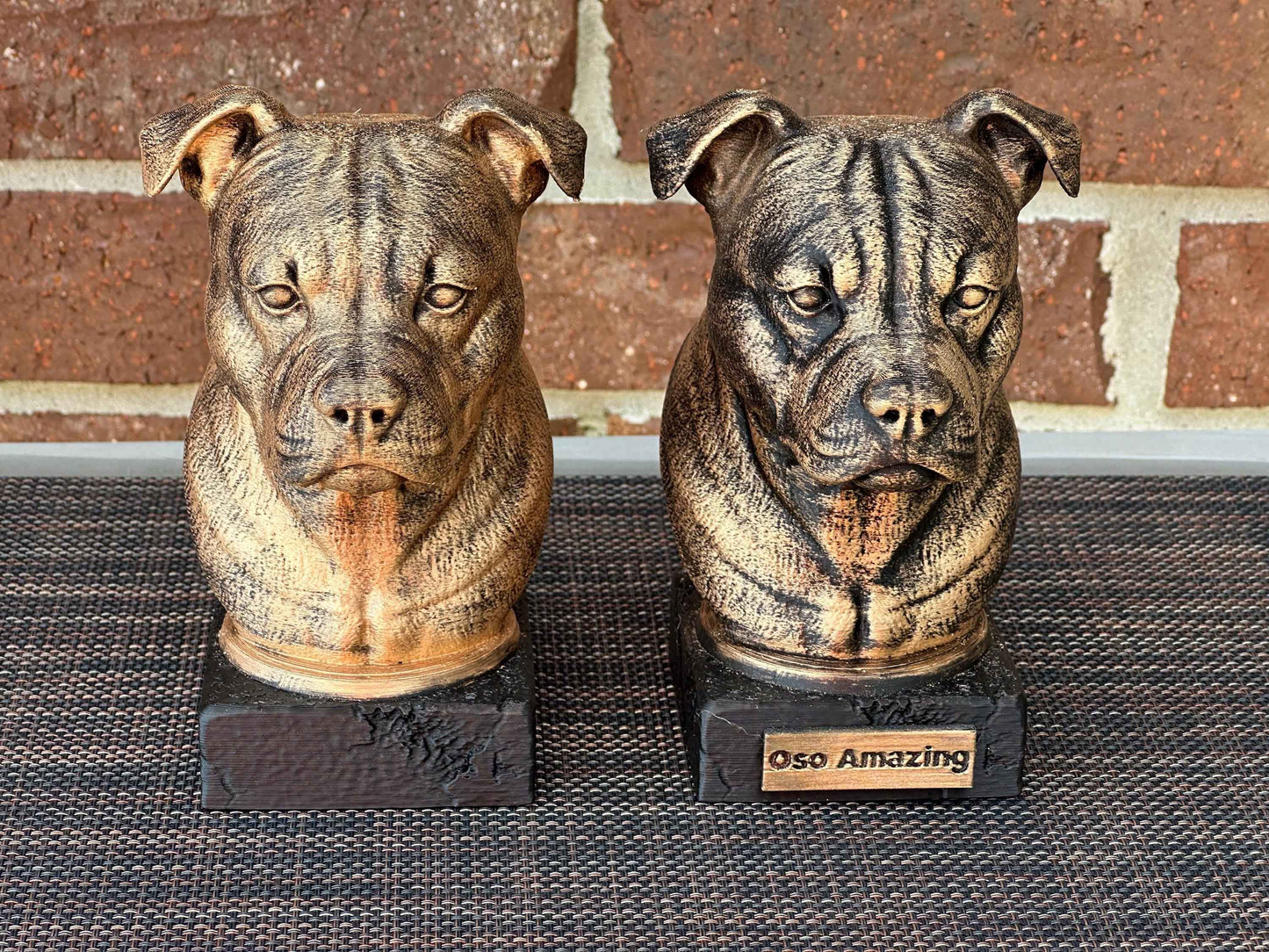 Staffordshire Bull Terrier Bust  - Hand-Painted, Customizable, 3D Printed