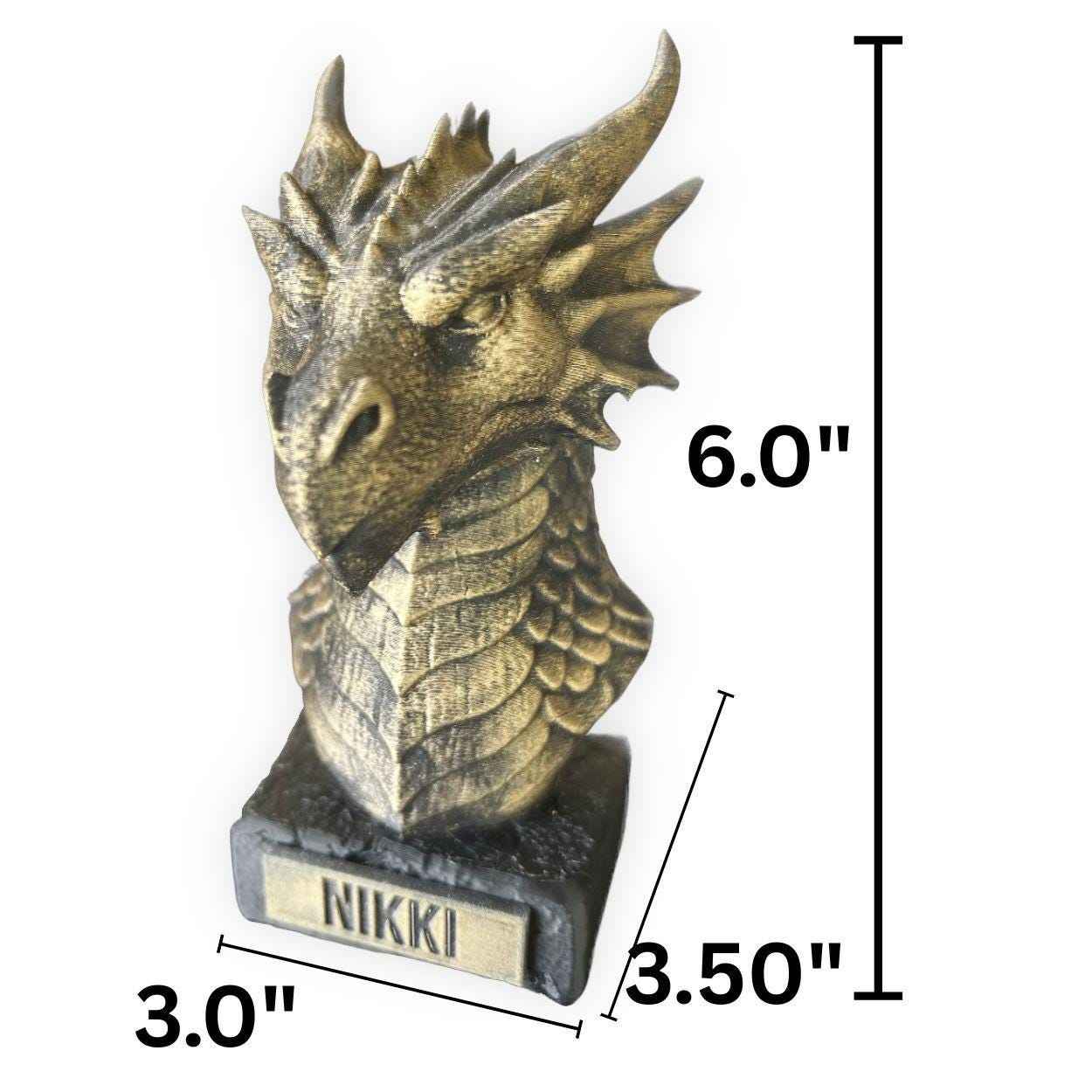 Dragon Bust  - Hand-Painted, Customizable, 3D Printed