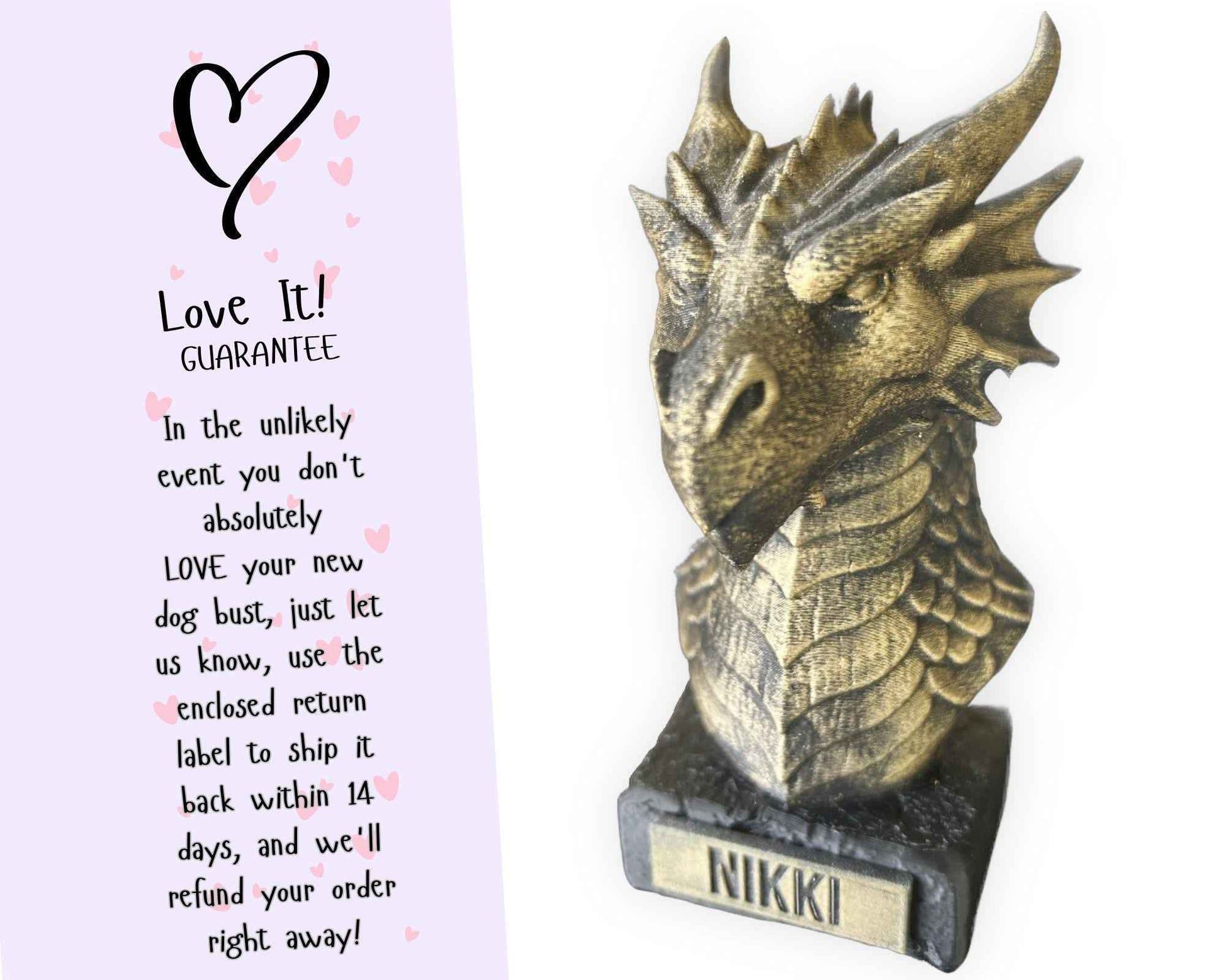 Dragon Bust  - Hand-Painted, Customizable, 3D Printed