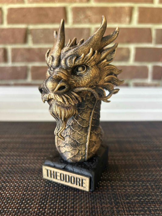 Chinese Dragon Bust  - Hand-Painted, Customizable, 3D Printed