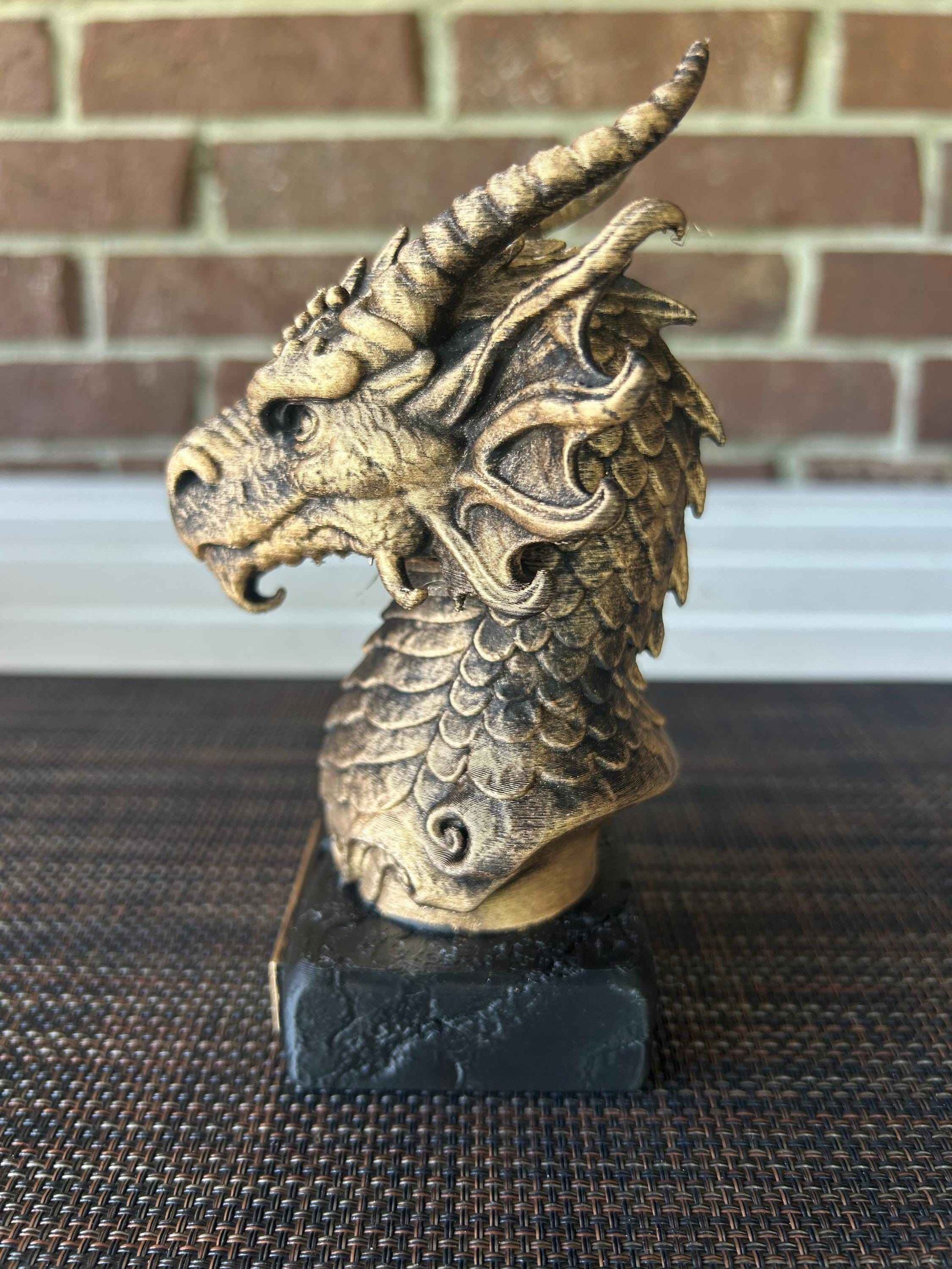 Water Dragon Bust  - Hand-Painted, Customizable, 3D Printed