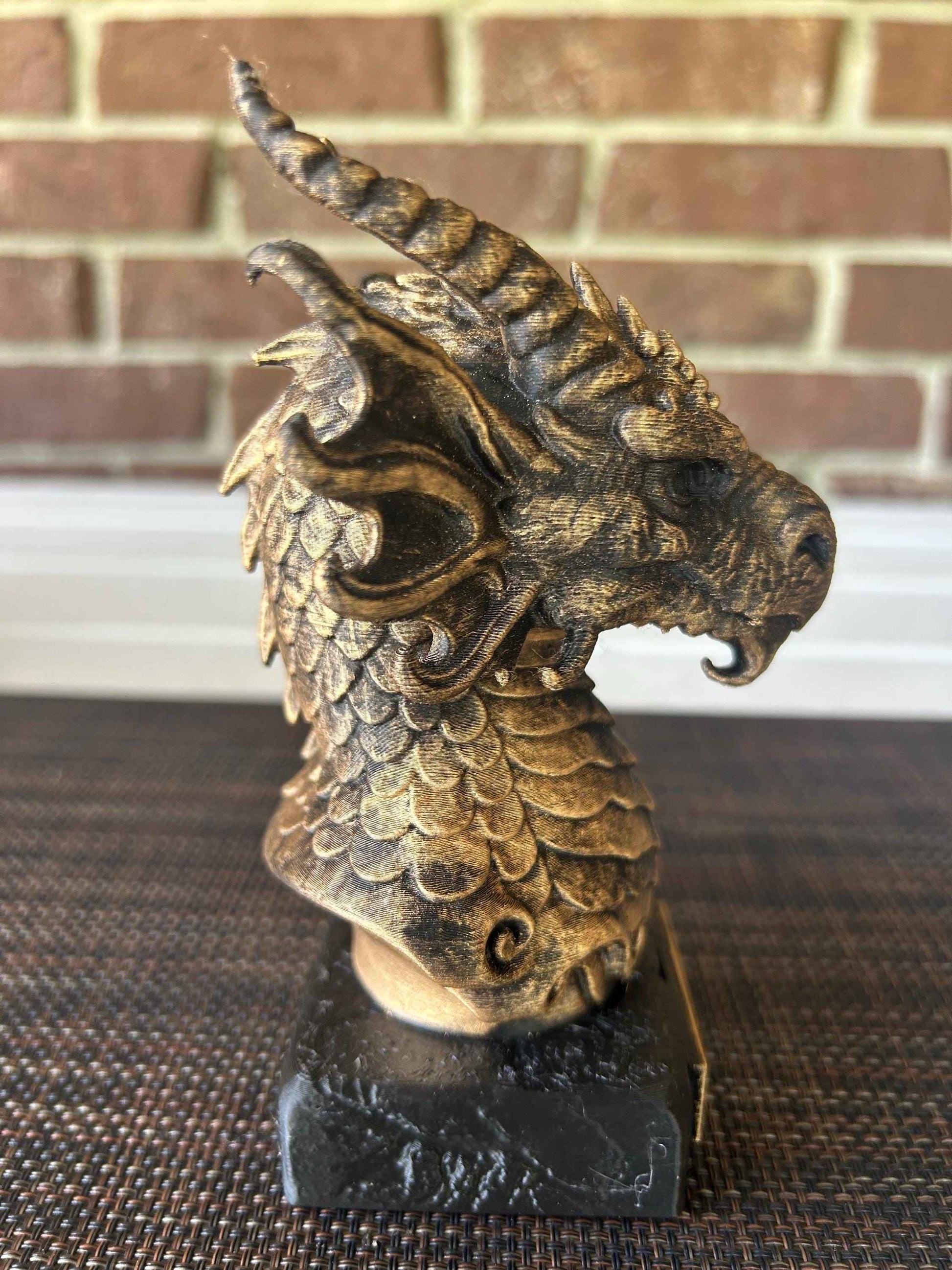 Water Dragon Bust  - Hand-Painted, Customizable, 3D Printed