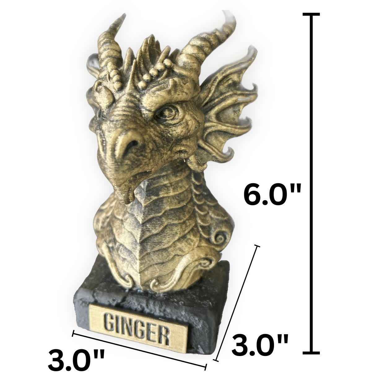 Water Dragon Bust  - Hand-Painted, Customizable, 3D Printed