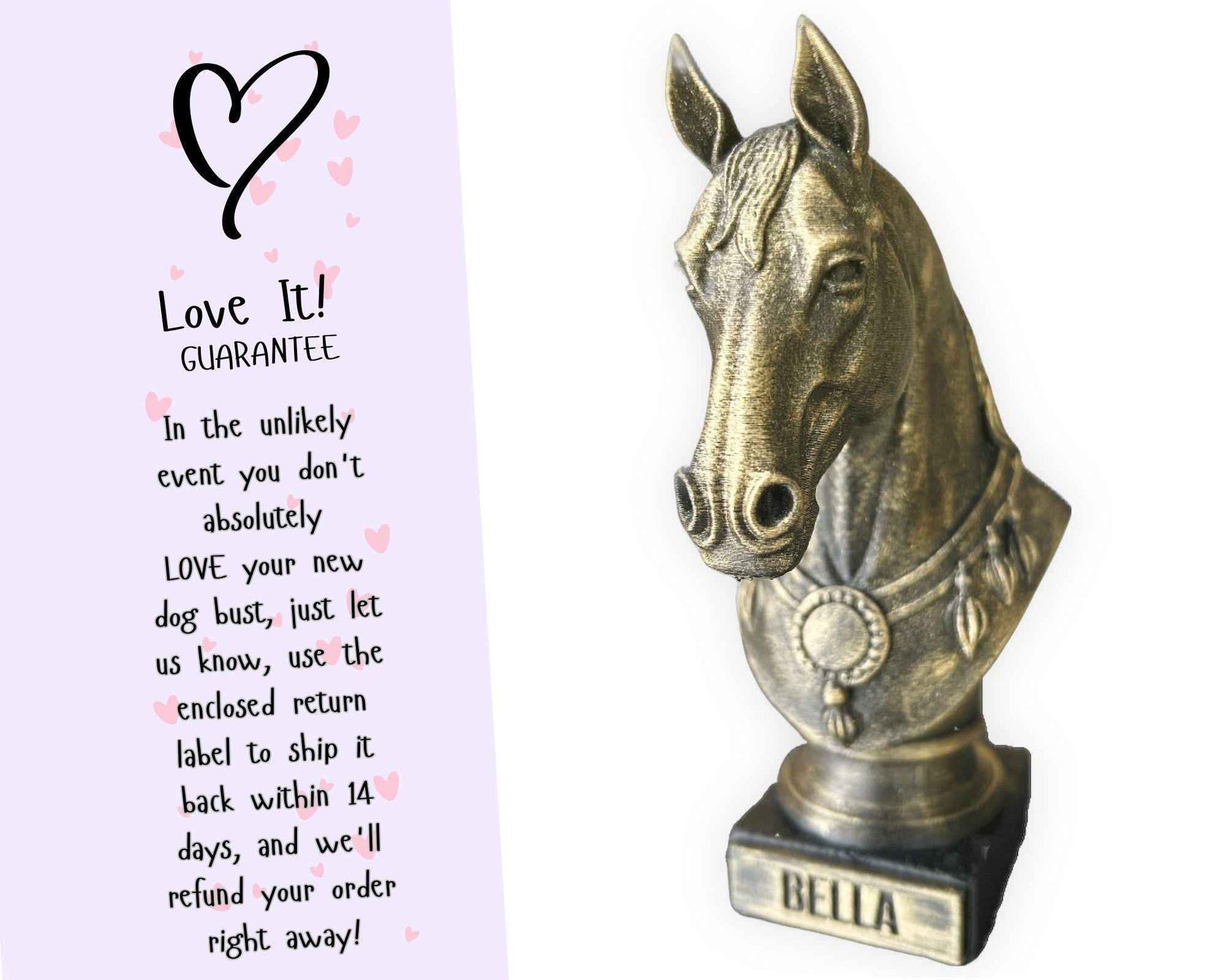Horse Bust  - Hand-Painted, Customizable, 3D Printed