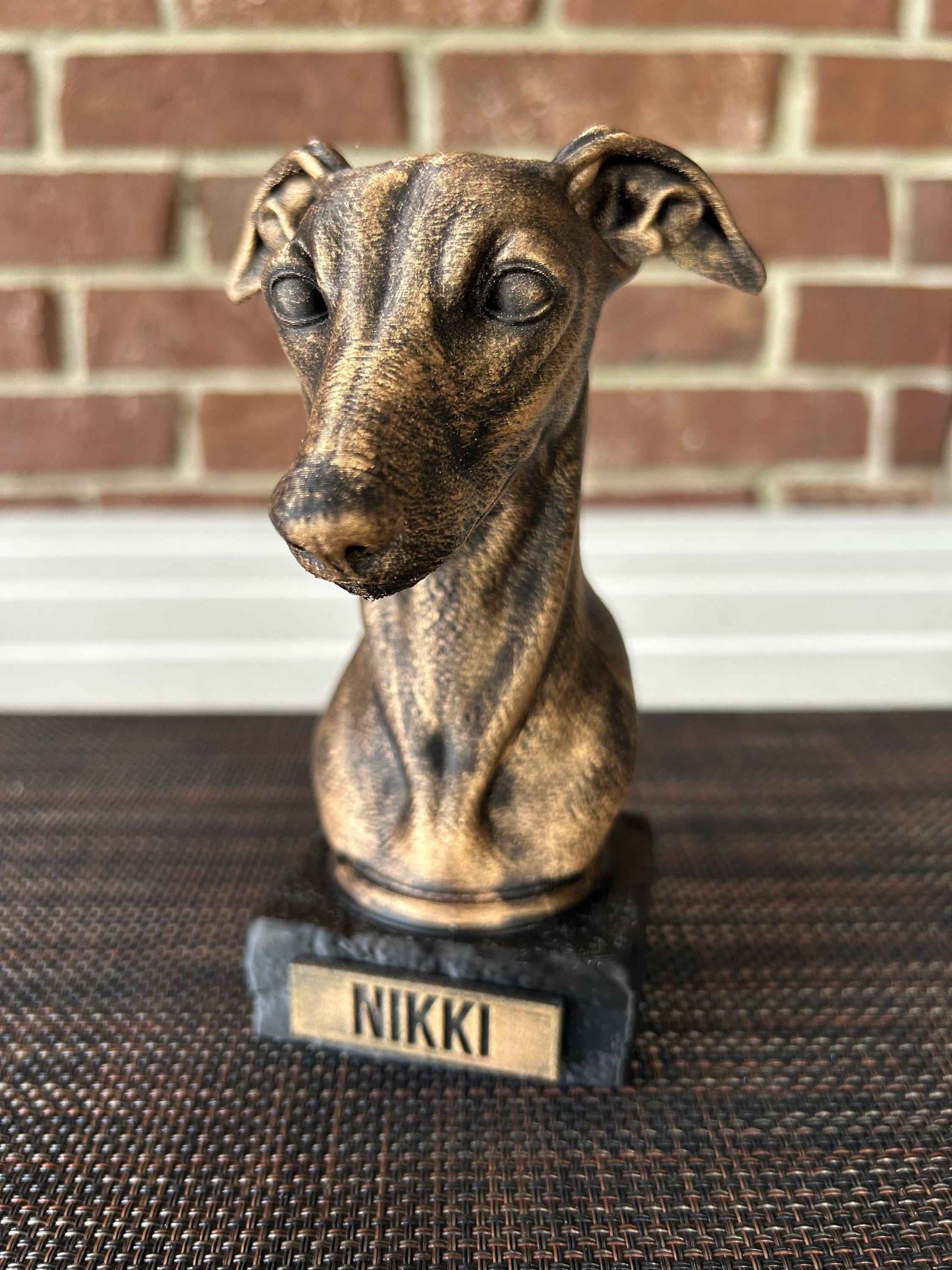 Whippet Bust - Hand-Painted, Customizable, 3D Printed