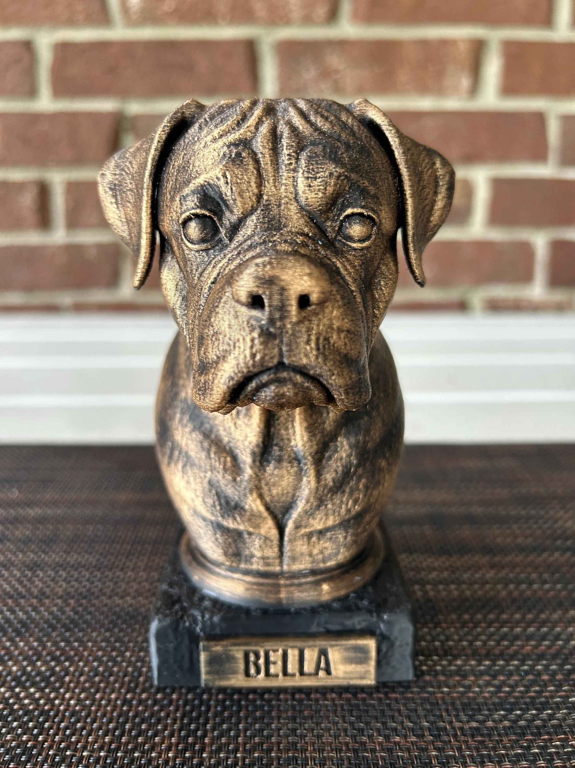 Boxer Bust  - Hand-Painted, Customizable, 3D Printed