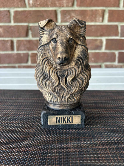 Shetland Sheepdog Bust  - Hand-Painted, Customizable, 3D Printed