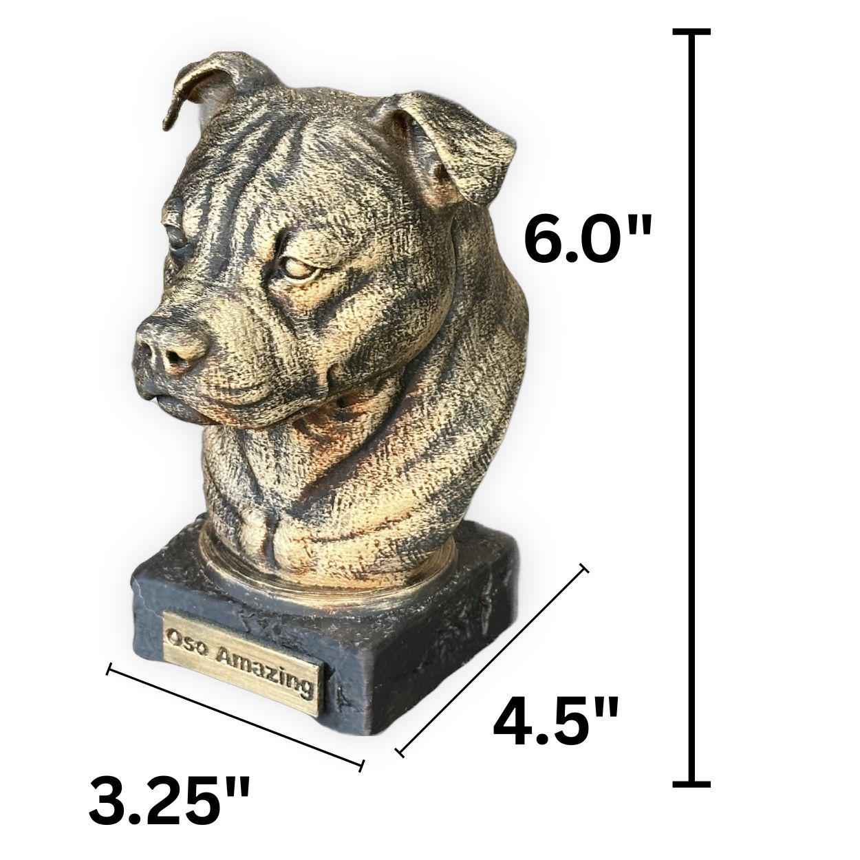 Staffordshire Bull Terrier Bust  - Hand-Painted, Customizable, 3D Printed