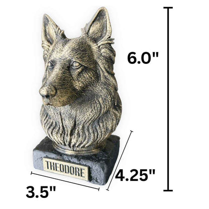 Long Hair German Shepard Bust  - Hand-Painted, Customizable, 3D Printed