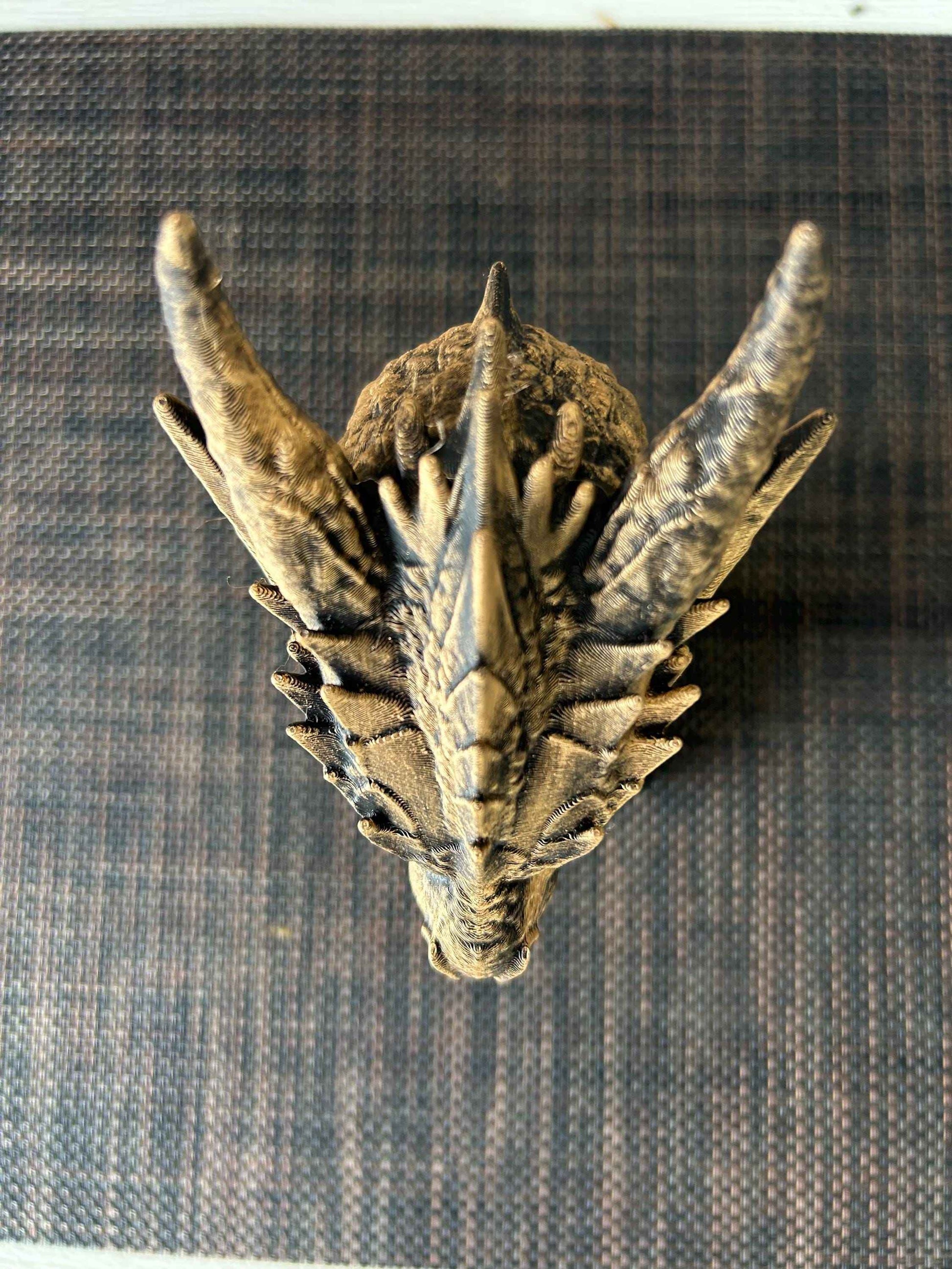 Ice Dragon Bust  - Hand-Painted, Customizable, 3D Printed