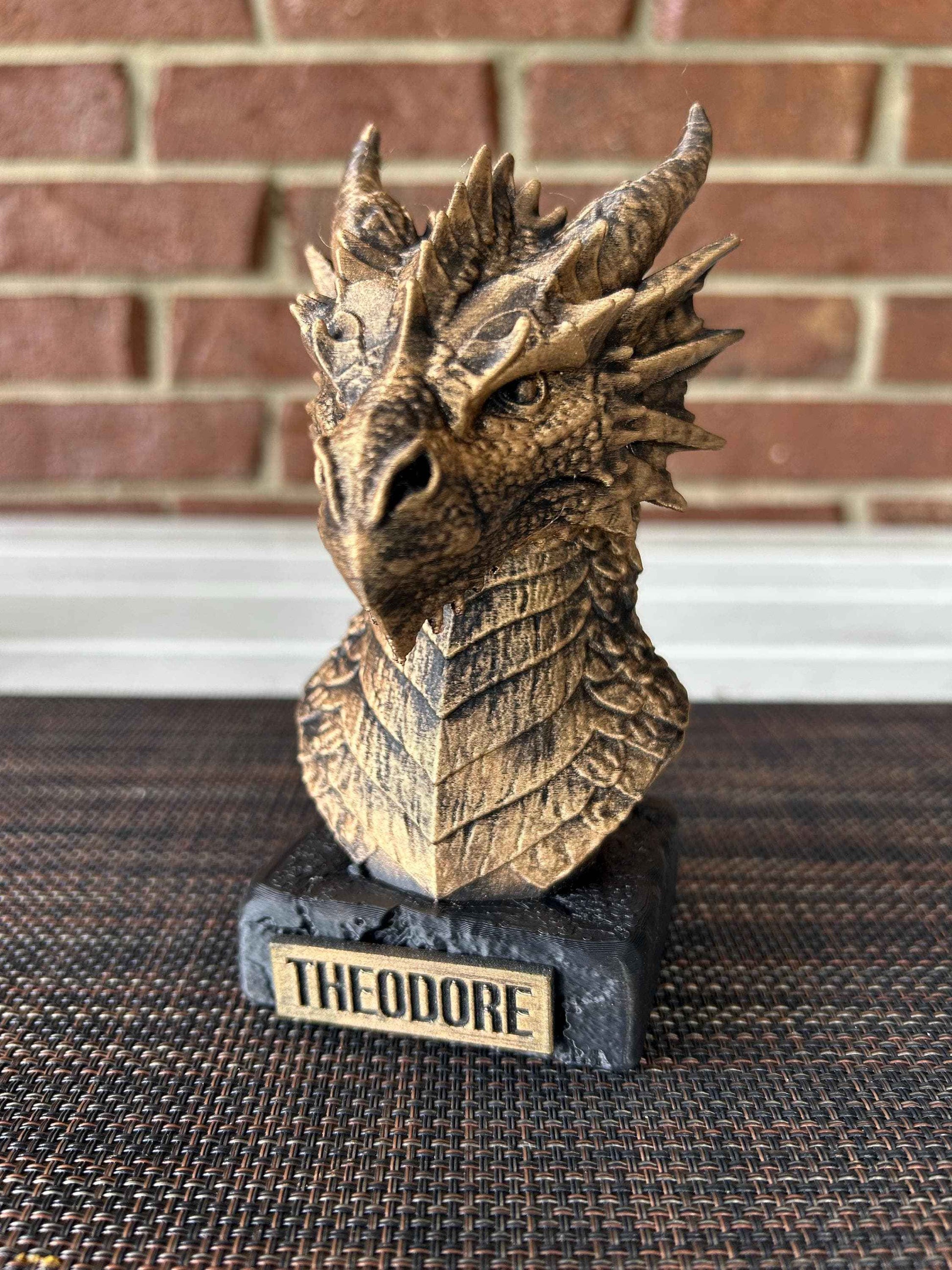 Ice Dragon Bust  - Hand-Painted, Customizable, 3D Printed
