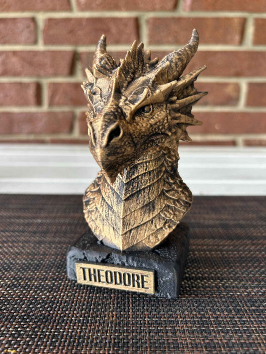 Ice Dragon Bust  - Hand-Painted, Customizable, 3D Printed