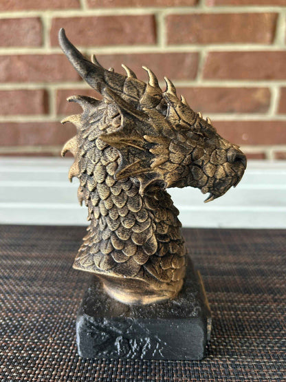 Fire Dragon Bust  - Hand-Painted, Customizable, 3D Printed