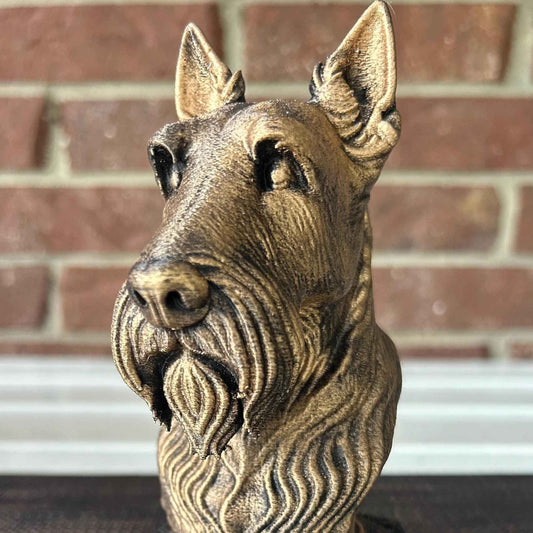 Schnauzer- Hand-Painted, Customizable, 3D Printed, Pet Memorial