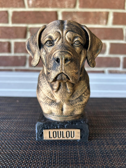 Cane Corso Natural Ears Bust - Hand-Painted, Customizable, 3D Printed