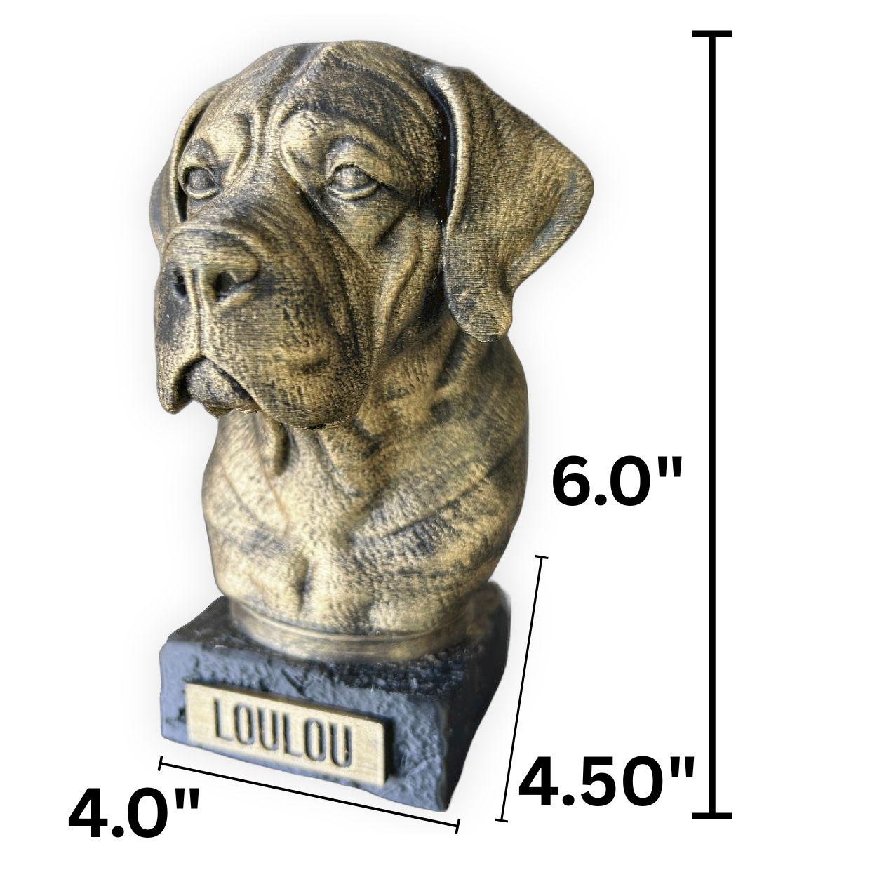 Cane Corso Natural Ears Bust - Hand-Painted, Customizable, 3D Printed