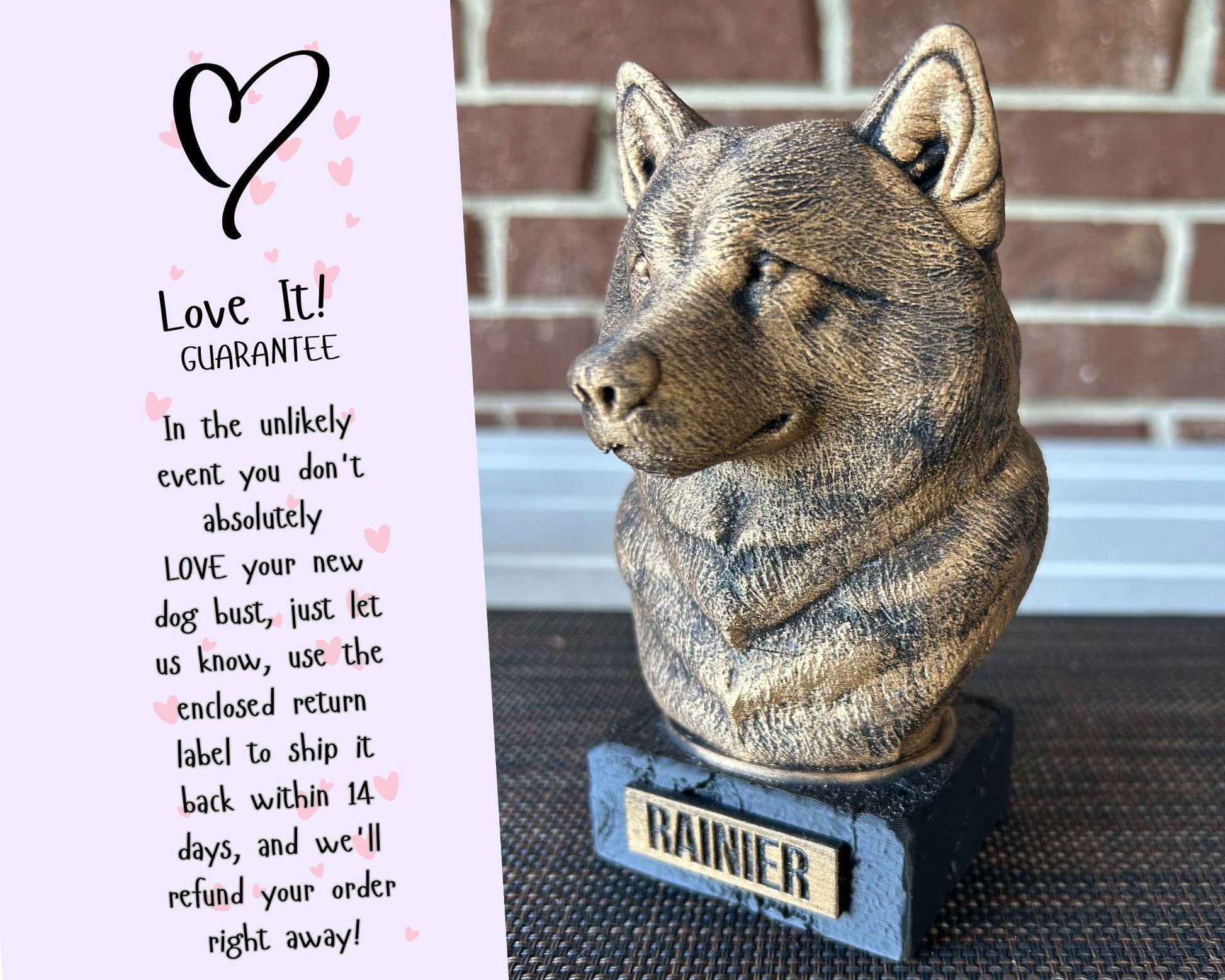Alaskan Malamute Bust - Hand-Painted, Customizable, 3D Printed
