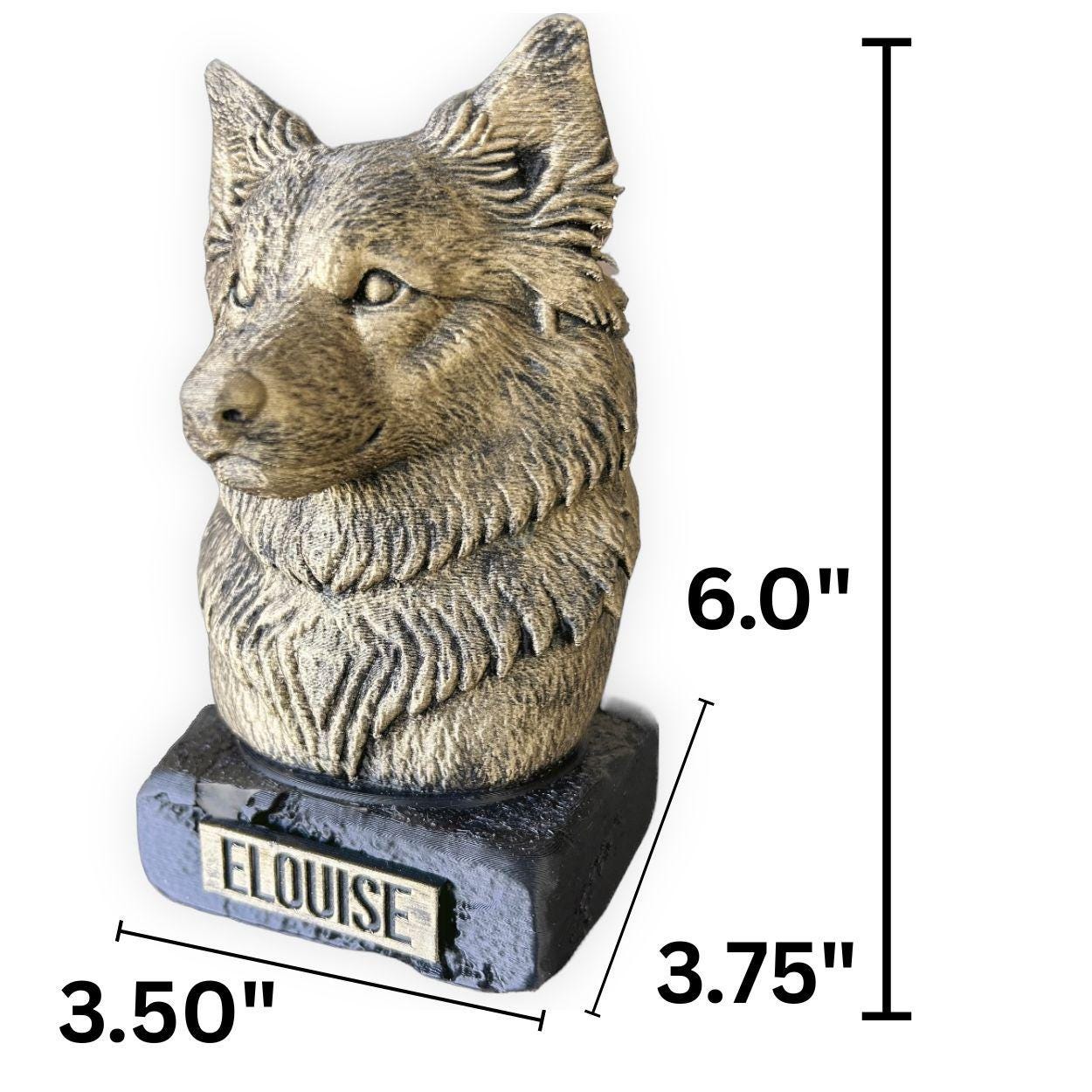 Icelandic Sheepdog Bust - Hand-Painted, Customizable, 3D Printed