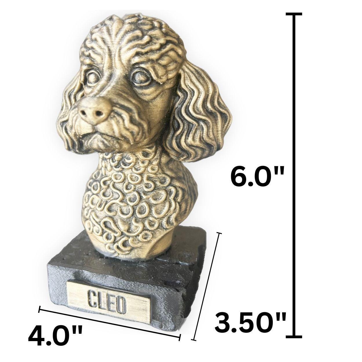 Miniature Poodle Bust - Hand-Painted, Customizable, 3D Printed