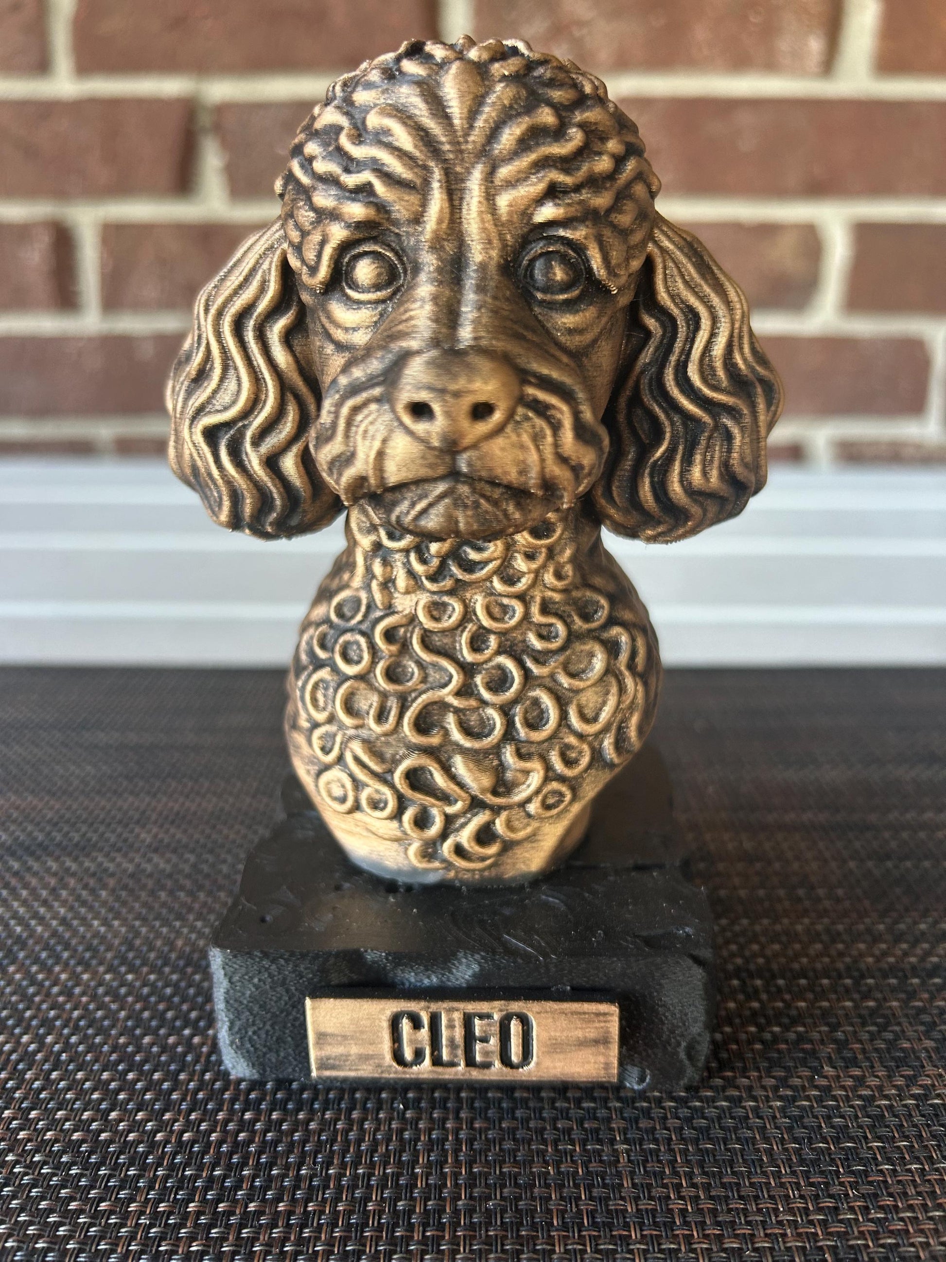 Miniature Poodle Bust - Hand-Painted, Customizable, 3D Printed
