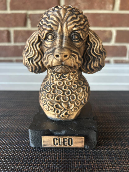 Miniature Poodle Bust - Hand-Painted, Customizable, 3D Printed