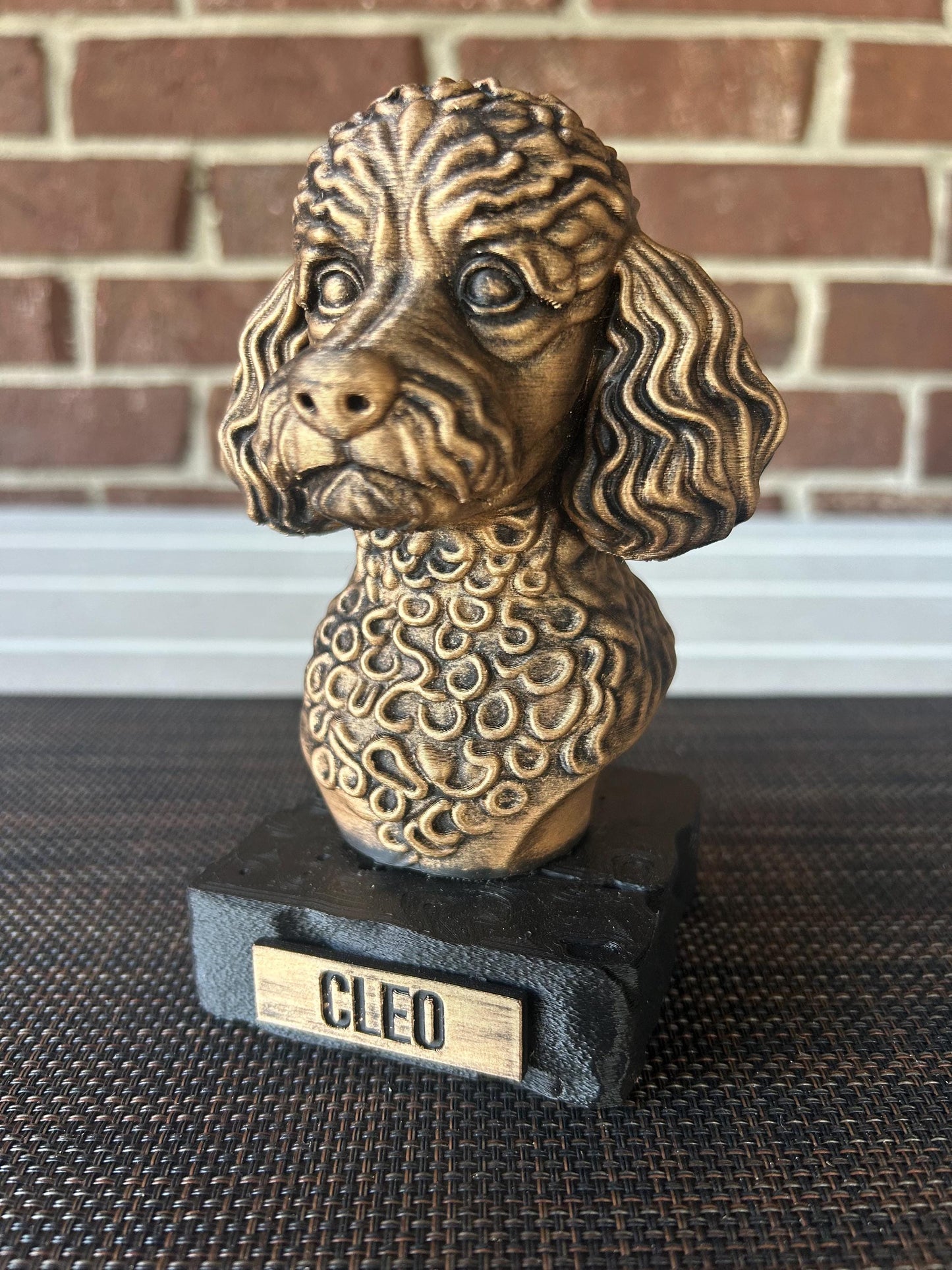 Miniature Poodle Bust - Hand-Painted, Customizable, 3D Printed