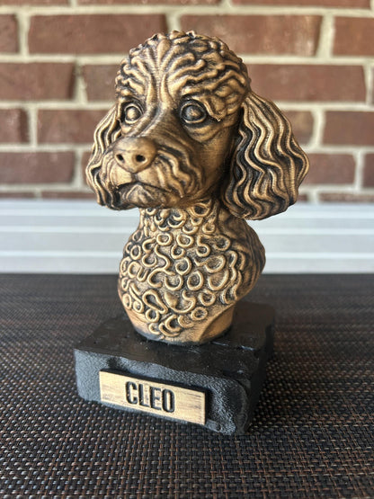 Miniature Poodle Bust - Hand-Painted, Customizable, 3D Printed