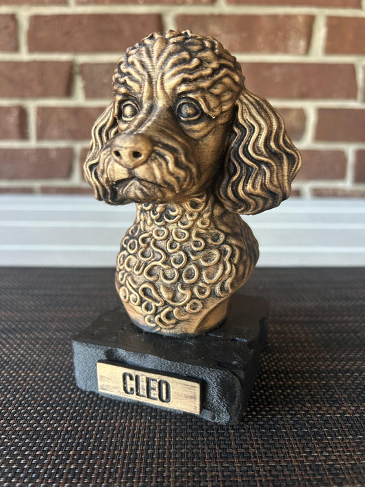 Miniature Poodle Bust - Hand-Painted, Customizable, 3D Printed