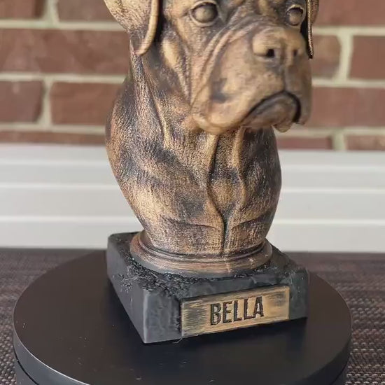 Boxer Bust  - Hand-Painted, Customizable, 3D Printed