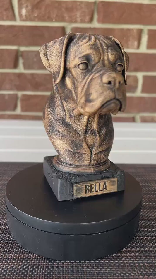 Boxer Bust  - Hand-Painted, Customizable, 3D Printed