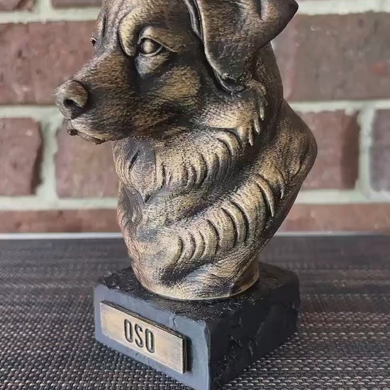 Australian Shepherd Bust  - Hand-Painted, Customizable, 3D Printed