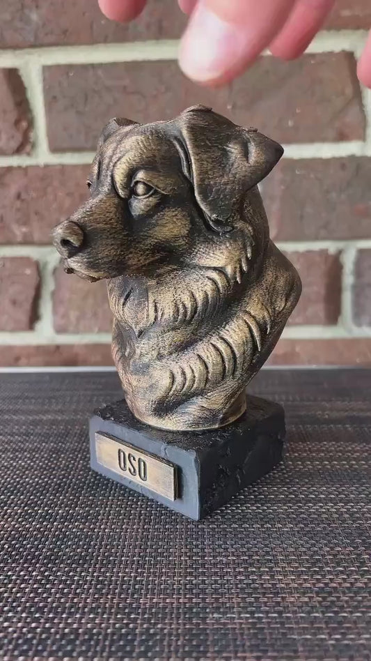 Australian Shepherd Bust  - Hand-Painted, Customizable, 3D Printed