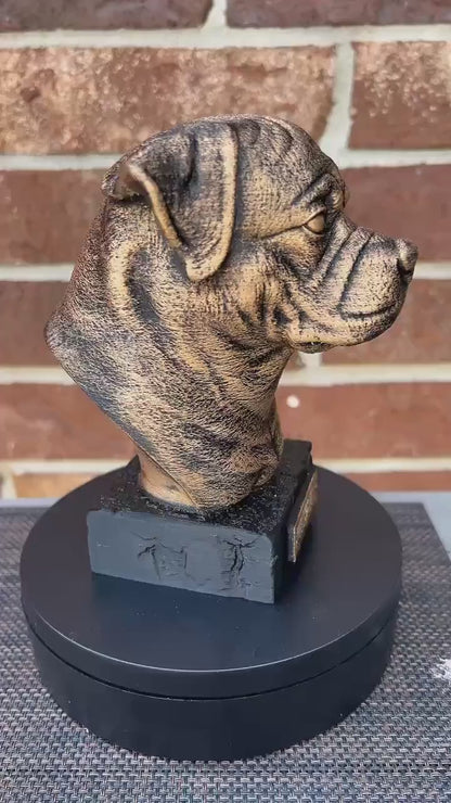 Rottweiler Bust  - Hand-Painted, Customizable, 3D Printed