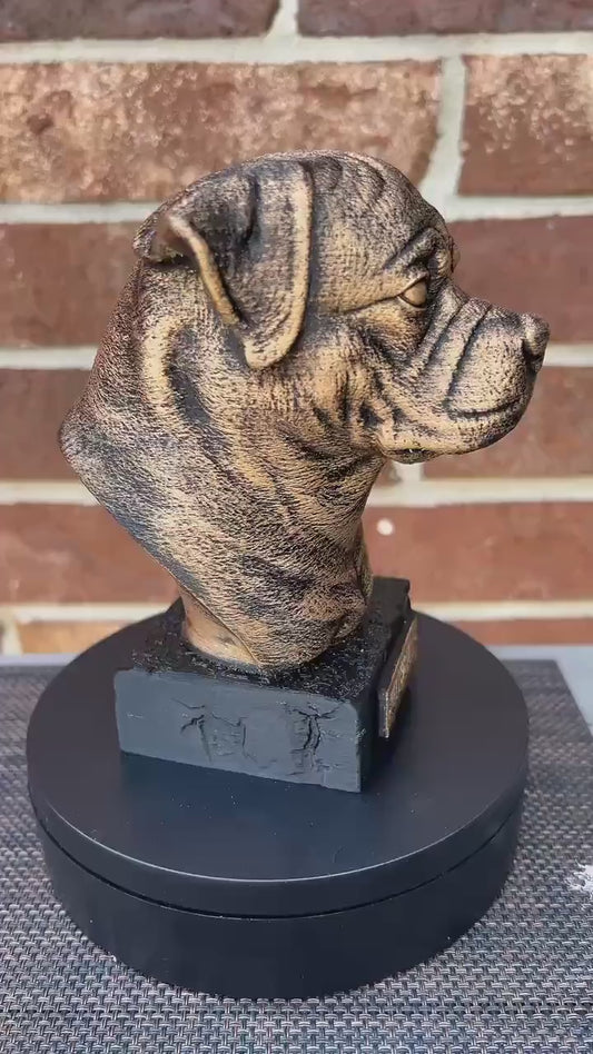 Rottweiler Bust  - Hand-Painted, Customizable, 3D Printed