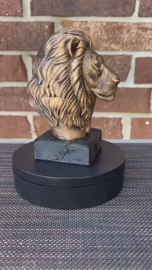 Lion Bust  - Hand-Painted, Customizable, 3D Printed