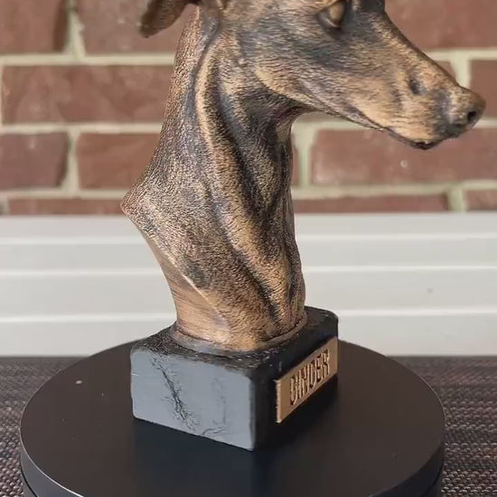 Greyhound Bust  - Hand-Painted, Customizable, 3D Printed
