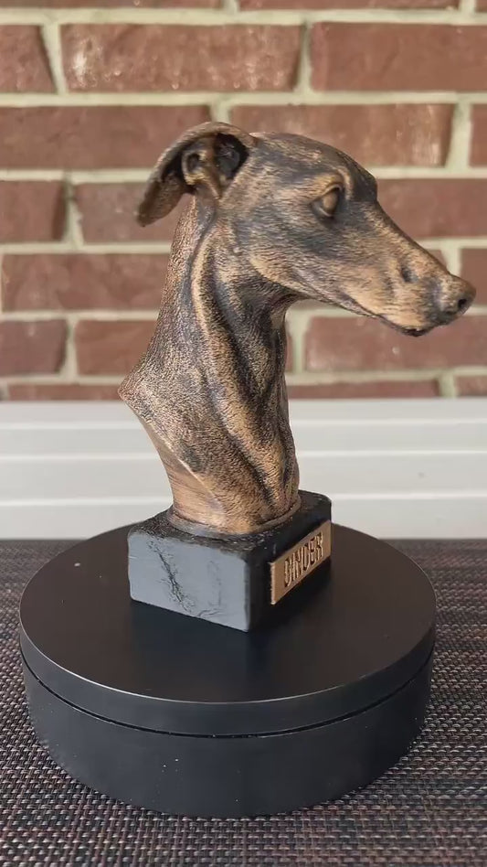 Greyhound Bust  - Hand-Painted, Customizable, 3D Printed