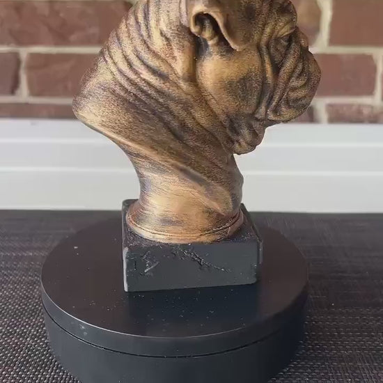 English Bulldog Bust  - Hand-Painted, Customizable, 3D Printed