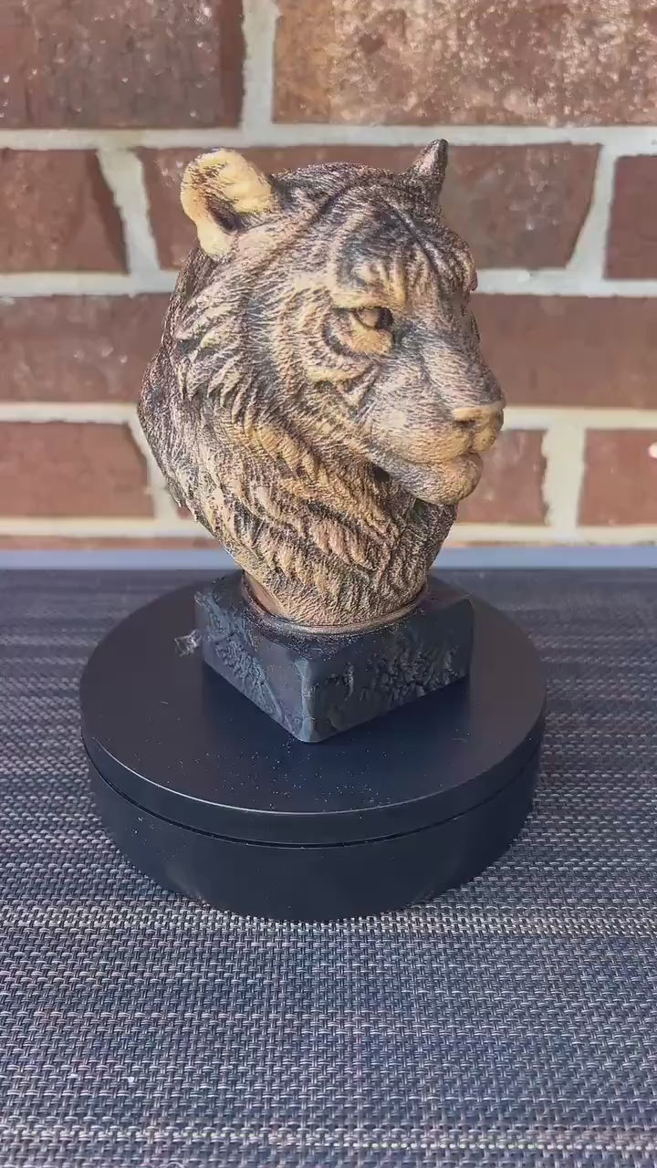 Tiger Bust  - Hand-Painted, Customizable, 3D Printed