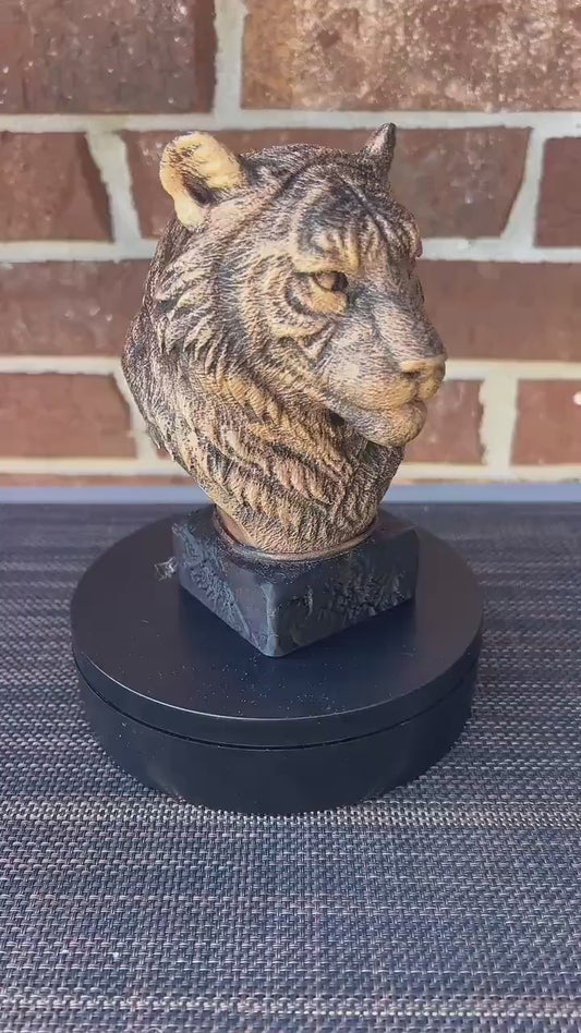 Tiger Bust  - Hand-Painted, Customizable, 3D Printed