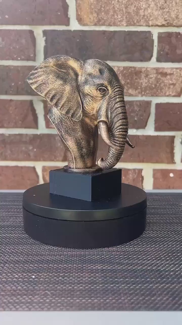 Elephant Bust  - Hand-Painted, Customizable, 3D Printed