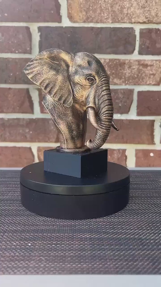 Elephant Bust  - Hand-Painted, Customizable, 3D Printed