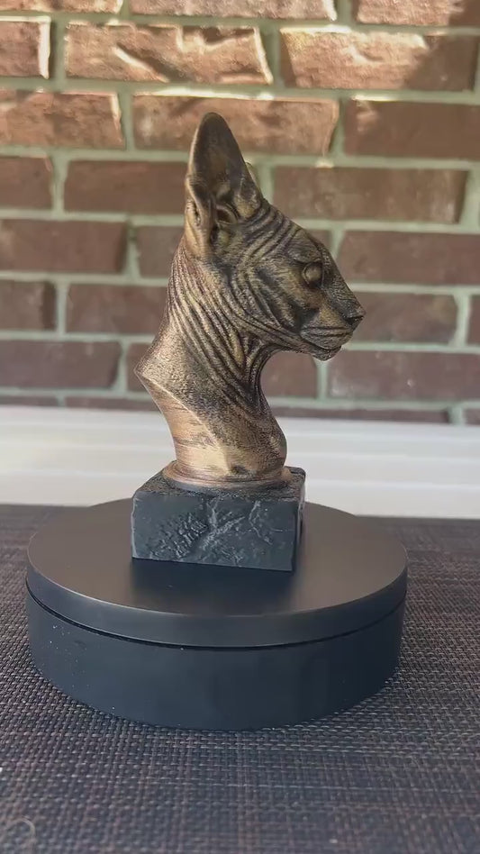 Sphynx Bust  - Hand-Painted, Customizable, 3D Printed