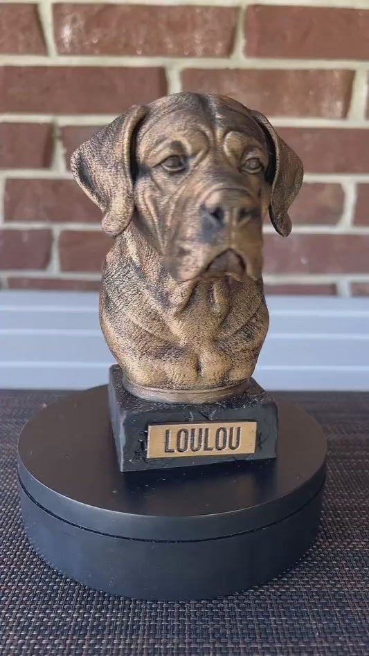 Cane Corso Natural Ears Bust  - Hand-Painted, Customizable, 3D Printed