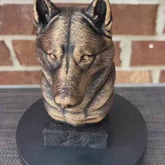 Husky Bust  - Hand-Painted, Customizable, 3D Printed